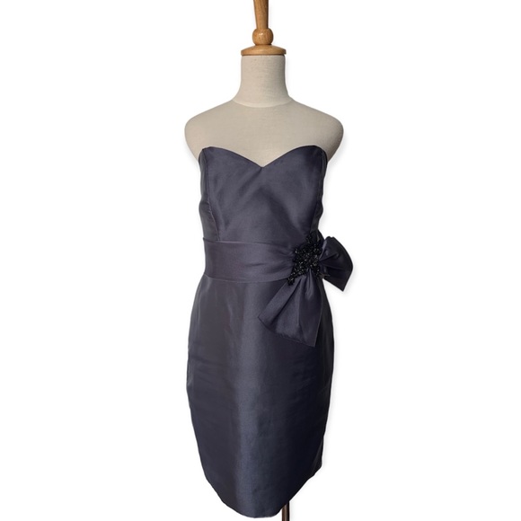 NOIR by Lazaro Strapless Cocktail Waist Bow Dress - Picture 1 of 7